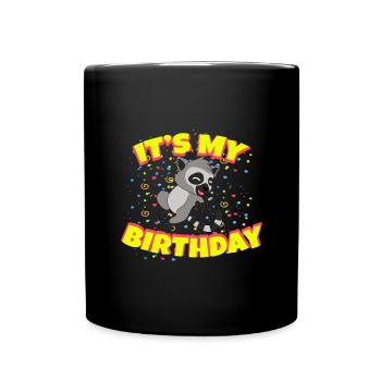 Anniversaire du lémurien - Mug uni - noir - Devant