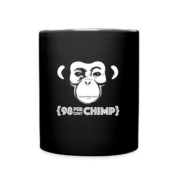 98 percent a chimpanzee | funny sayings, animals - Full Colour Mug - black - Front
