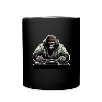 DJ Gorilla - Tasse einfarbig - Schwarz - Vorne
