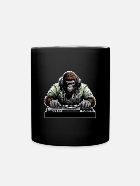 DJ Gorilla - Tasse einfarbig - Schwarz