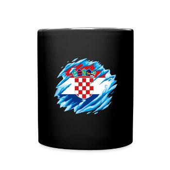 Croatia Flag Adriatic Zagreb Croatian Flag - Full Colour Mug - black - Front