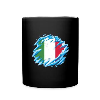 Italy Flag Vintage Italian Flag Used Look - Full Colour Mug - black - Front