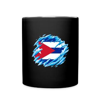 Kuba Flagge Karibik Urlaub Cuba Reise Havanna - Tasse einfarbig - Schwarz - Vorne