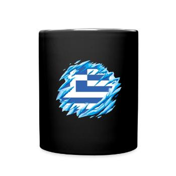 Drapeau de la Grèce Hellas Athènes Drapeau grec - Mug uni - noir - Devant