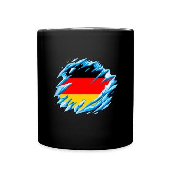 Drapeau de l’Allemagne Drapeau allemand Utilisé Look Homeland - Mug uni - noir - Devant
