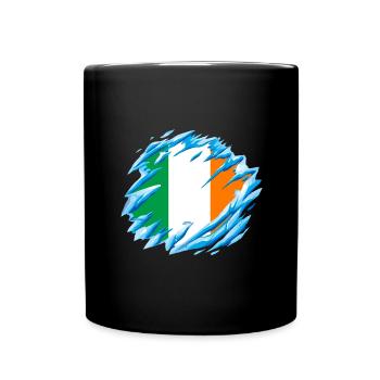 Ireland Flag Vintage Irish Flag Dublin - Full Colour Mug - black - Front