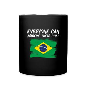 Brazil Flag Brazilian Flag South America - Full Colour Mug - black - Front