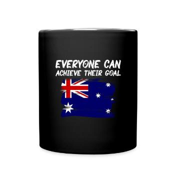 Drapeau de l’Australie sous le drapeau australien - Mug uni - noir - Devant