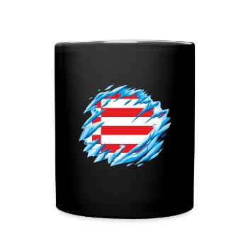 Bremen Flagge Bremer Fahne - Tasse einfarbig - Schwarz - Vorne