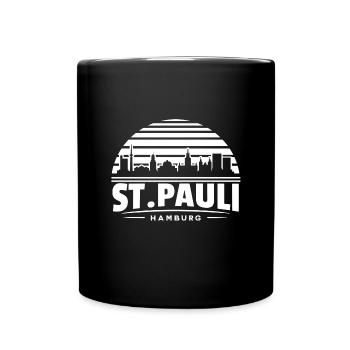 St Pauli Skyline Hamburg Souvenir St. Pauli - Full Colour Mug - black - Front