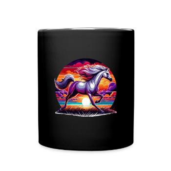 Art du cheval arabe - Mug uni - noir - Devant