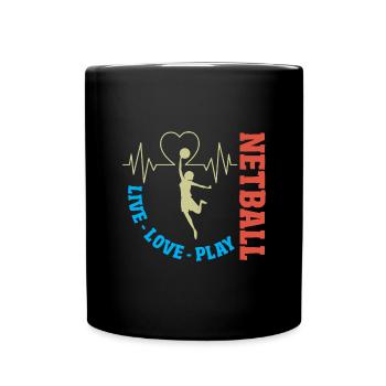 Love Netball Netball Player Gift - Full Colour Mug - black - Front