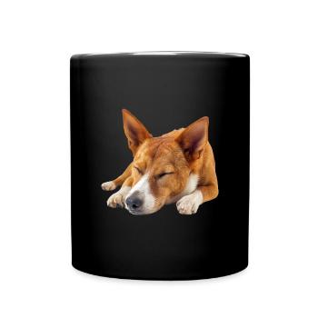 Basenji - Tasse einfarbig - Schwarz - Vorne