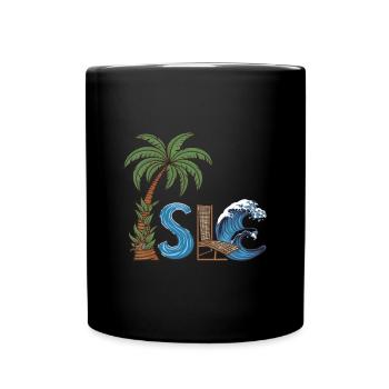 Tropical Island Vacation Strandbar für Urlauber - Tasse einfarbig - Schwarz - Vorne