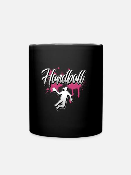 Handball Handballerin - Tasse einfarbig - Schwarz