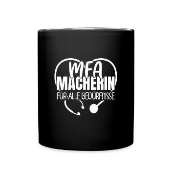 Arzthelferin Macherin MFA - Tasse einfarbig - Schwarz - Vorne