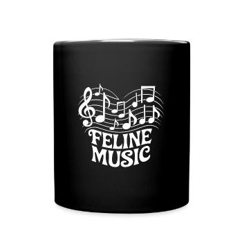 Katzen und Musik ich liebe meine Katze und Musik - Tasse einfarbig - Schwarz - Vorne