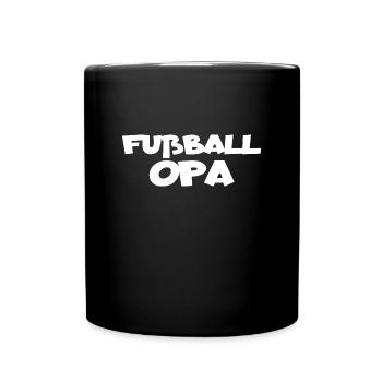 Fußball Opa - Tasse einfarbig - Schwarz - Vorne