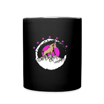 Summit buck in front of pink moon Capricorn - Full Colour Mug - black - Front