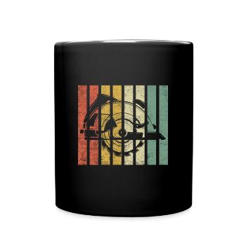 Vintage Retro Kreissäge Zimmermann Holzarbeiter - Tasse einfarbig - Schwarz - Vorne