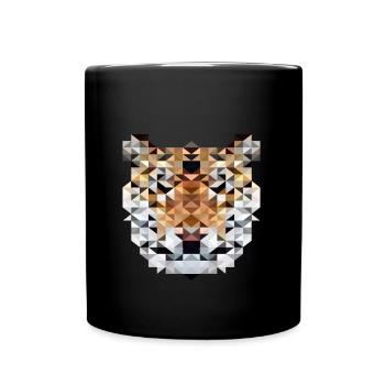 Tiger in triangulation design for art lovers - Full Colour Mug - black - Front
