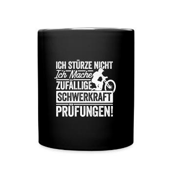 Ich Stürze Nicht Mountainbike Downhill Fahrradfahr - Tasse einfarbig - Schwarz - Vorne