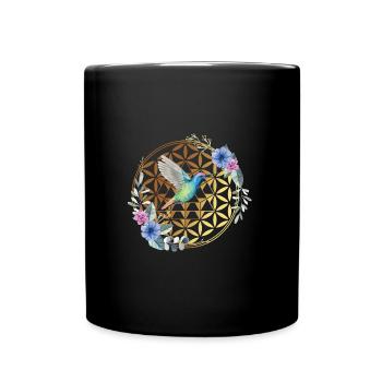Kolibri BunteR Vogel Natur Kolibri Blume Geschenk - Tasse einfarbig - Schwarz - Vorne