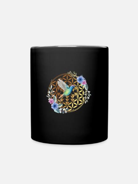 Kolibri BunteR Vogel Natur Kolibri Blume Geschenk - Tasse einfarbig - Schwarz