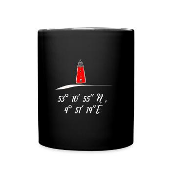 Leuchtturm Texel Niederlande Koordinaten - Tasse einfarbig - Schwarz - Vorne