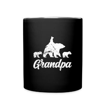 Opa Bär Shirt Lustiges Vatertag Dada Shirt - Tasse einfarbig - Schwarz - Vorne