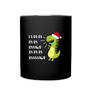 Dino avec casquette de Noël, Drôle de Noël en - Mug uni - noir - Devant