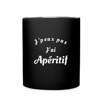 T-shirt drôle J'peux pas j'ai Apéritif - Mug uni - noir - Devant