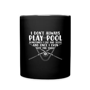 Billard Pool Billard Billardkugel Billardkö 8Ball - Tasse einfarbig - Schwarz - Vorne