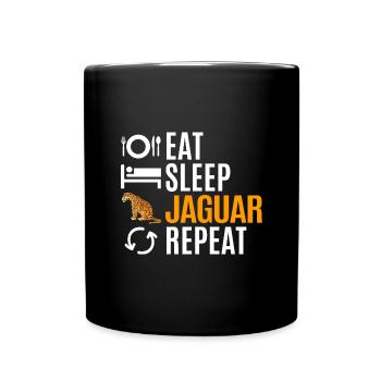 Jaguar Geschenkidee - Tasse einfarbig - Schwarz - Vorne