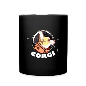 Astronaute Corgi Dog Lover Puppy - Mug uni - noir - Devant