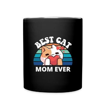 Katzen Mama Mietz Haustier Kater Katzenliebe Katze - Tasse einfarbig - Schwarz - Vorne