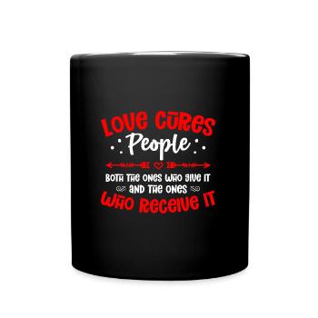 Valentins Tag Beziehung Liebes Spruch - Tasse einfarbig - Schwarz - Vorne