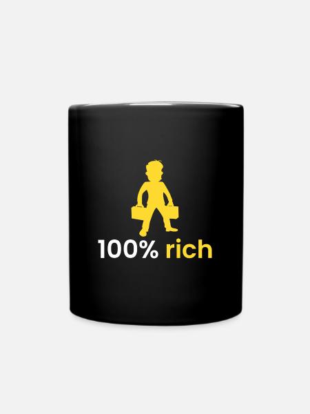 100% rich - Full Colour Mug - black