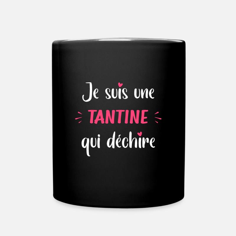 Je suis une tantine qui déchire - Mug uni - noir