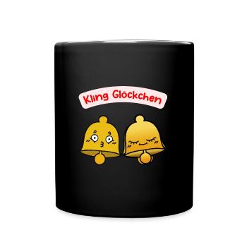 Glöckchen Glocken - Tasse einfarbig - Schwarz - Vorne