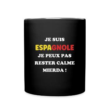 Je suis espagnole - Mug uni - noir - Devant