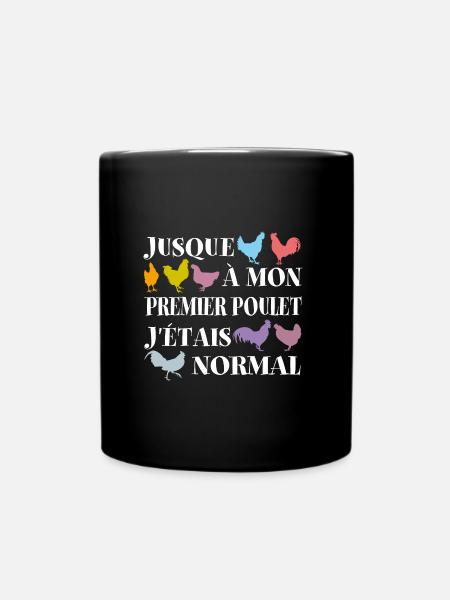 Silhouettes de poules phrase drôle sur les poules - Mug uni - noir