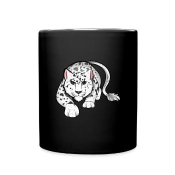 Schneeleopard - Tasse einfarbig - Schwarz - Vorne
