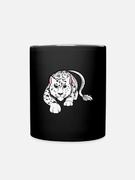 Schneeleopard - Tasse einfarbig - Schwarz