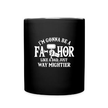 Ich werde VA-THOR - Geschenk Vater Papa Baby - Tasse einfarbig - Schwarz - Vorne