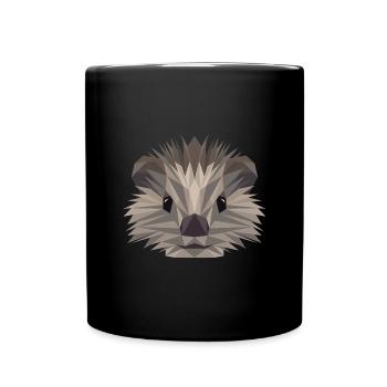 Igelkunst Puristische Tierwelt Natur - Tasse einfarbig - Schwarz - Vorne