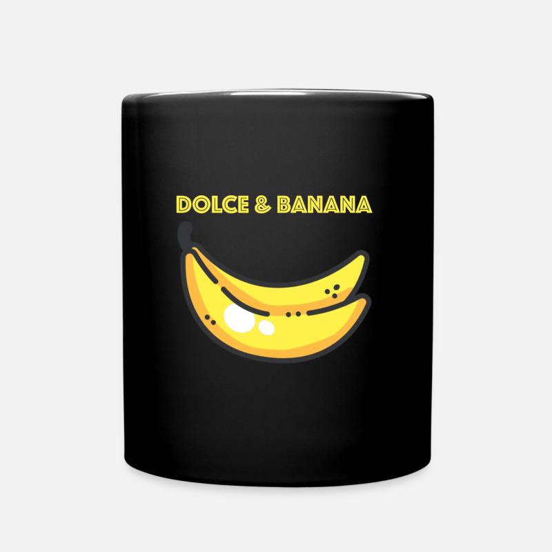 Dolce Banana | Banane, lustige Sprüche - Tasse einfarbig - Schwarz