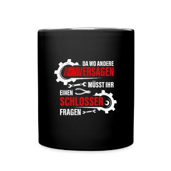 Schlosser Stahl Geschenkidee - Tasse einfarbig - Schwarz - Vorne