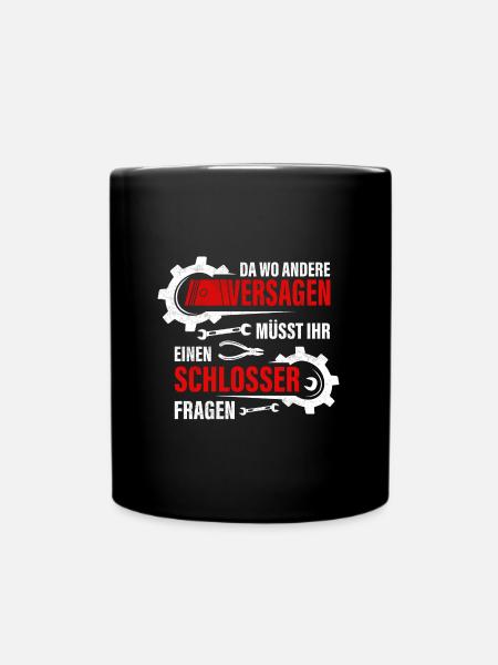 Schlosser Stahl Geschenkidee - Tasse einfarbig - Schwarz