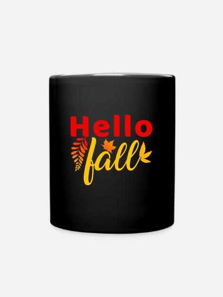 Herbst Hello Fall - Tasse einfarbig - Schwarz